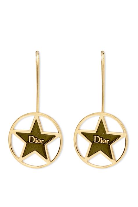 dior drop earrings with blue star|Christian Dior Enamel Star Logo Drop Earrings (CHR363750).